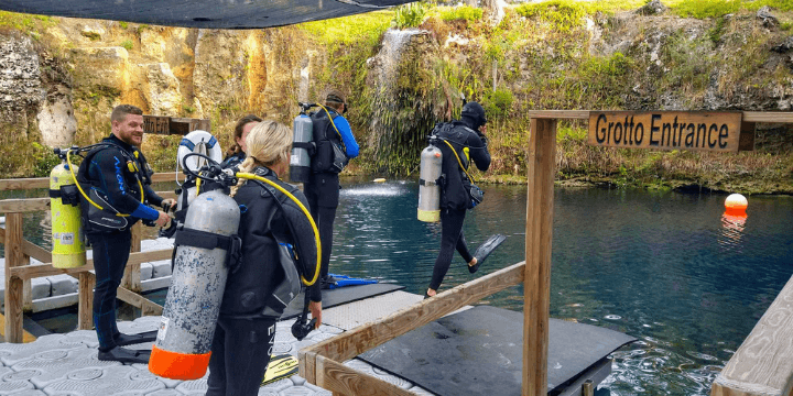 Preparing to Dive the Blue Grotto